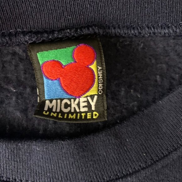 Vintage Mickey Mouse Crewneck Sweatshirt XL Blue Pullover Disney Jerry Leigh - Picture 6 of 6